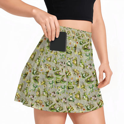 10 Animal Designs, Women’s Milk Silk Sports Skorts with Pockets