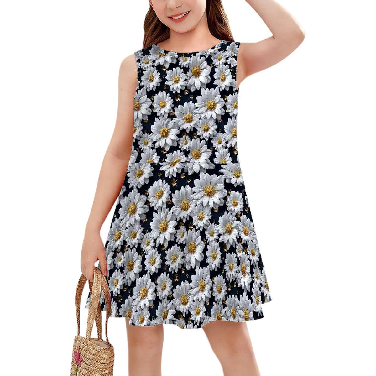 10 Flower Designs, Girl’s Sleeveless Dress