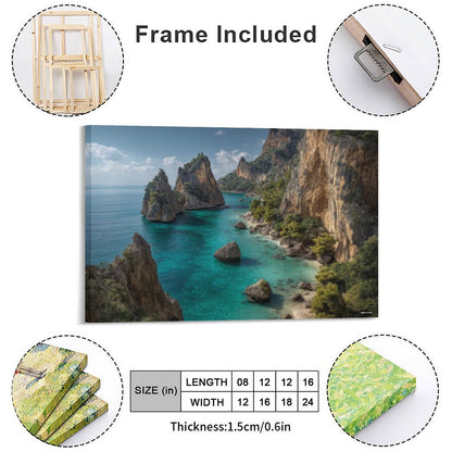 Tropical Dream, Vintage Framed Canvas Art - 2 Sizes – Made in the USA