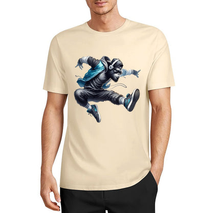 Bigfoot - Sasquatch Jumping Short Sleeve Cotton T-Shirt