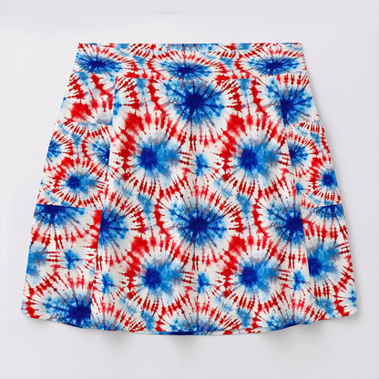 9 Tie Dye Designs, Women’s Milk Silk Sports Skorts with Pockets