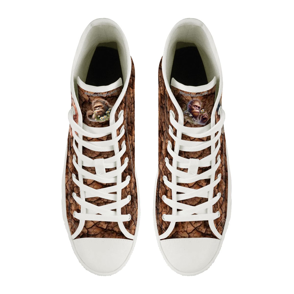 Female Bigfoot Sasquatch, Women's High Top Canvas Shoes