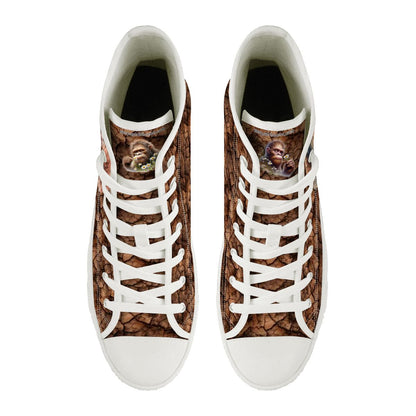 Female Bigfoot Sasquatch, Women's High Top Canvas Shoes