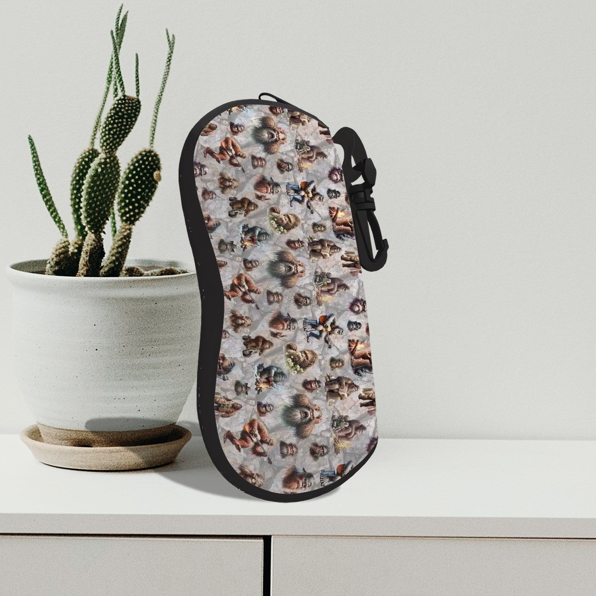 Sasquatch Bigfoot Themed Zipper Glasses Case with Hook