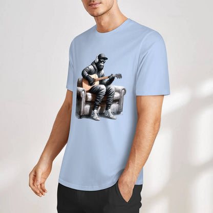 Bigfoot - Sasquatch Play Guitar Short Sleeve Cotton T-Shirt