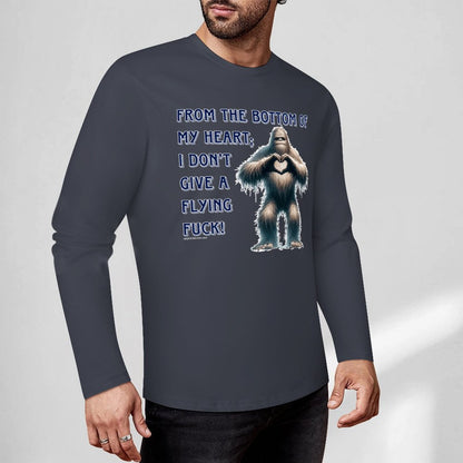 Bigfoot / Sasquatch, "From the bottom of my heart...", Cotton Unisex Long Sleeve T-shirt