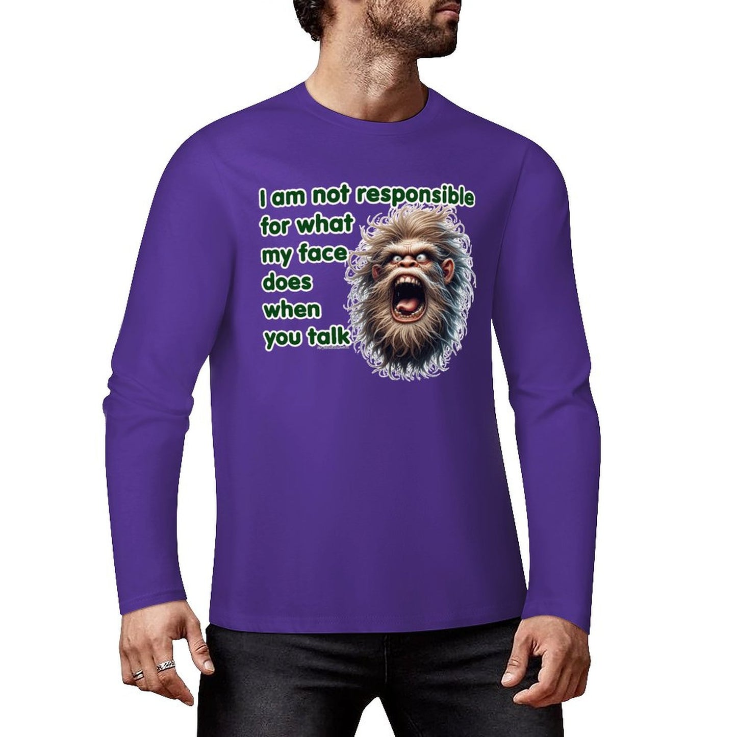 Bigfoot / Sasquatch "I am not responsible...", Cotton Unisex Long Sleeve T-shirt