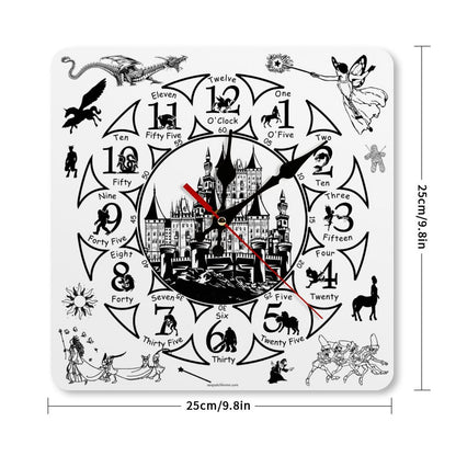Mythical Creatures Square Wall Clock