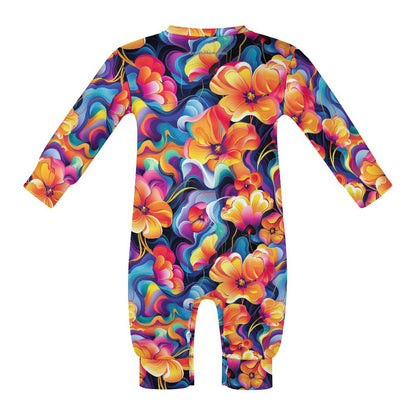 Hawaiian Dancing Bigfoot / Sasquatch, Long Sleeve Baby / Toddler Romper, Faux Cotton