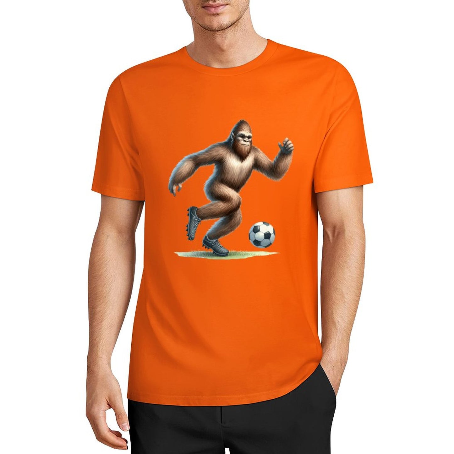 Bigfoot - Sasquatch Soccer (football) Short Sleeve Cotton T-Shirt