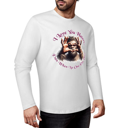 Bigfoot - Sasquatch "I love you.", Cotton Unisex Long Sleeve T-shirt