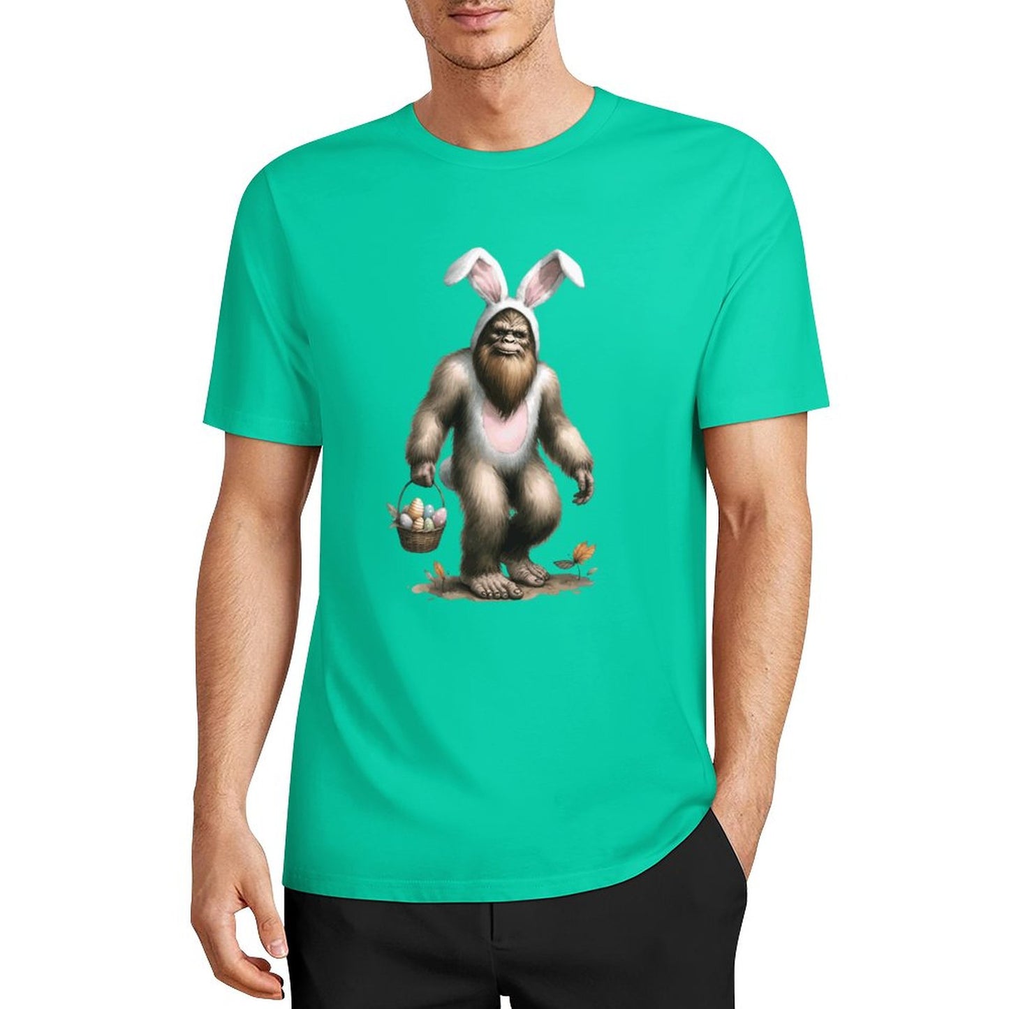 Bigfoot - Sasquatch Easter Bunny Short Sleeve Cotton T-Shirt