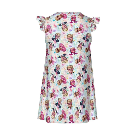 20 Donald Trump Designs, Girl's Flutter Sleeve Nightgown