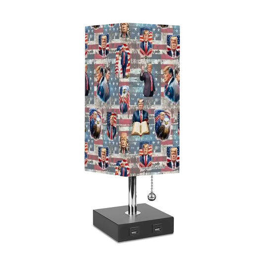 20 Donald Trump Designs, Square Table Lamp with USB Ports, Charger