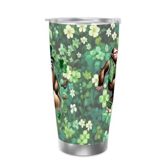 Sasquatch "Leprechaun", Themed 40 oz Travel Coffee Mug with a Straw