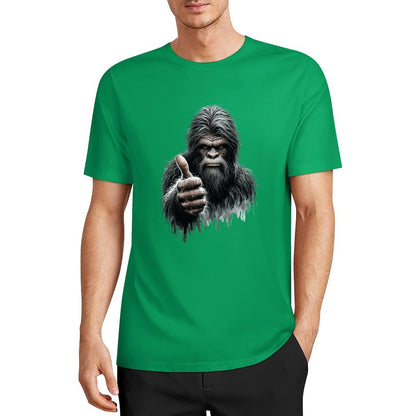 Bigfoot - Sasquatch Thumbs Up Short Sleeve Cotton T-Shirt
