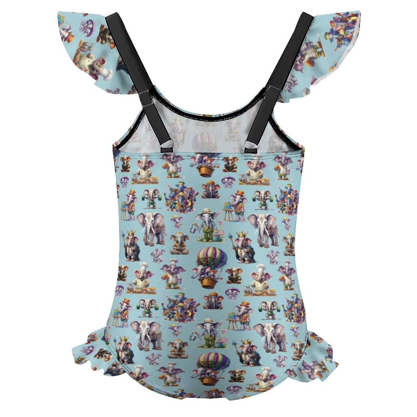 20 Misc Designs, Girls One-Piece Summer Swimsuit, Ruffle Shoulder