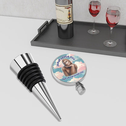 Bigfoot / Sasquatch "Jesus loves you..", Wine Bottle Stopper