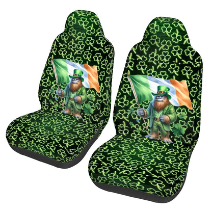 St Patrick Bigfoot / Sasquatch, Set of 2 Front Auto Seat Cover