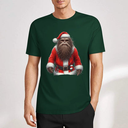 Bigfoot - Sasquatch Santa Short Sleeve Cotton T-Shirt