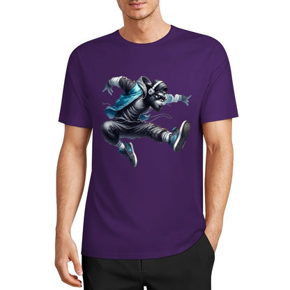Bigfoot - Sasquatch Jumping Short Sleeve Cotton T-Shirt