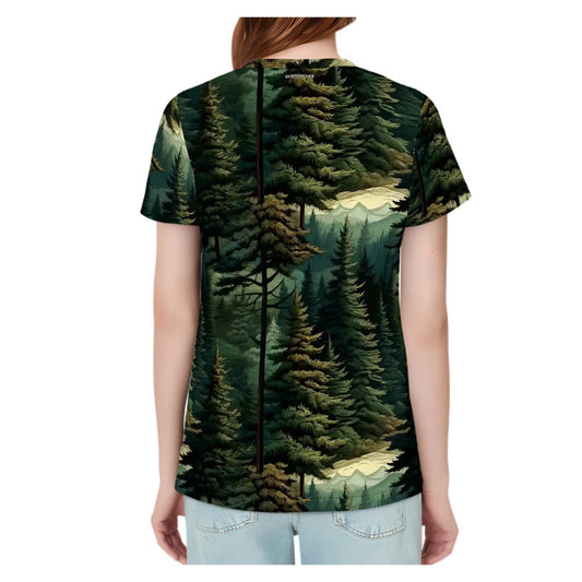 Bigfoot Blowing Kiss, Sasquatch, Women’s Polyester Short Sleeve T-Shirt