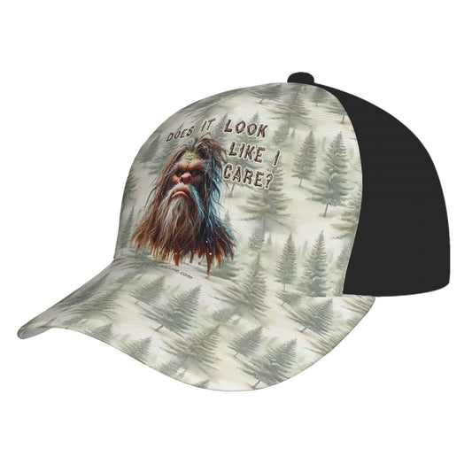 Bigfoot, Sasquatch, "Does it look like I care", Baseball Cap, Polyester Twill