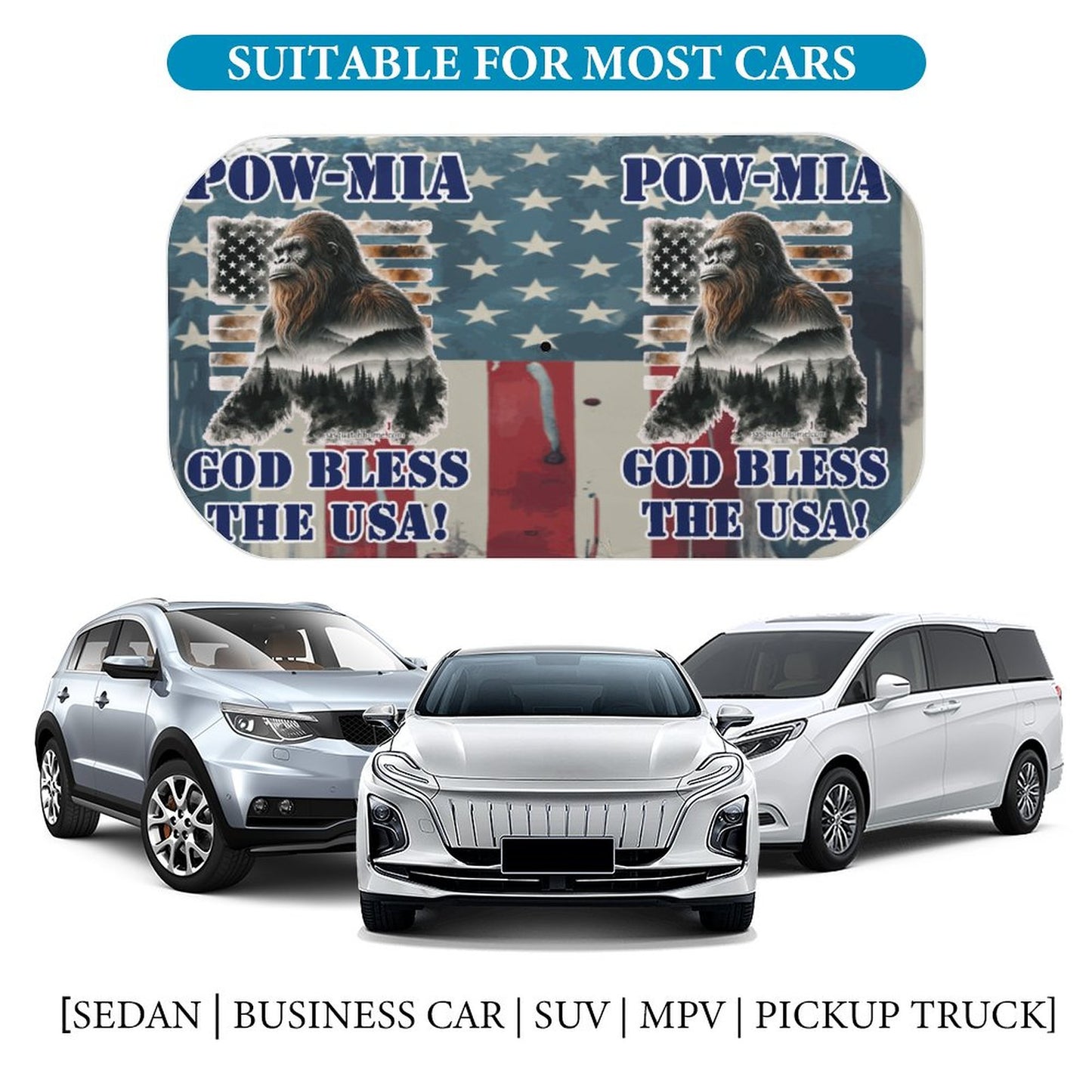 POW-MIA Sasquatch Car Sunshade Umbrella
