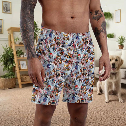 8 Patriotic Designs, Men’s Polyester, pocketed, pajama Shorts