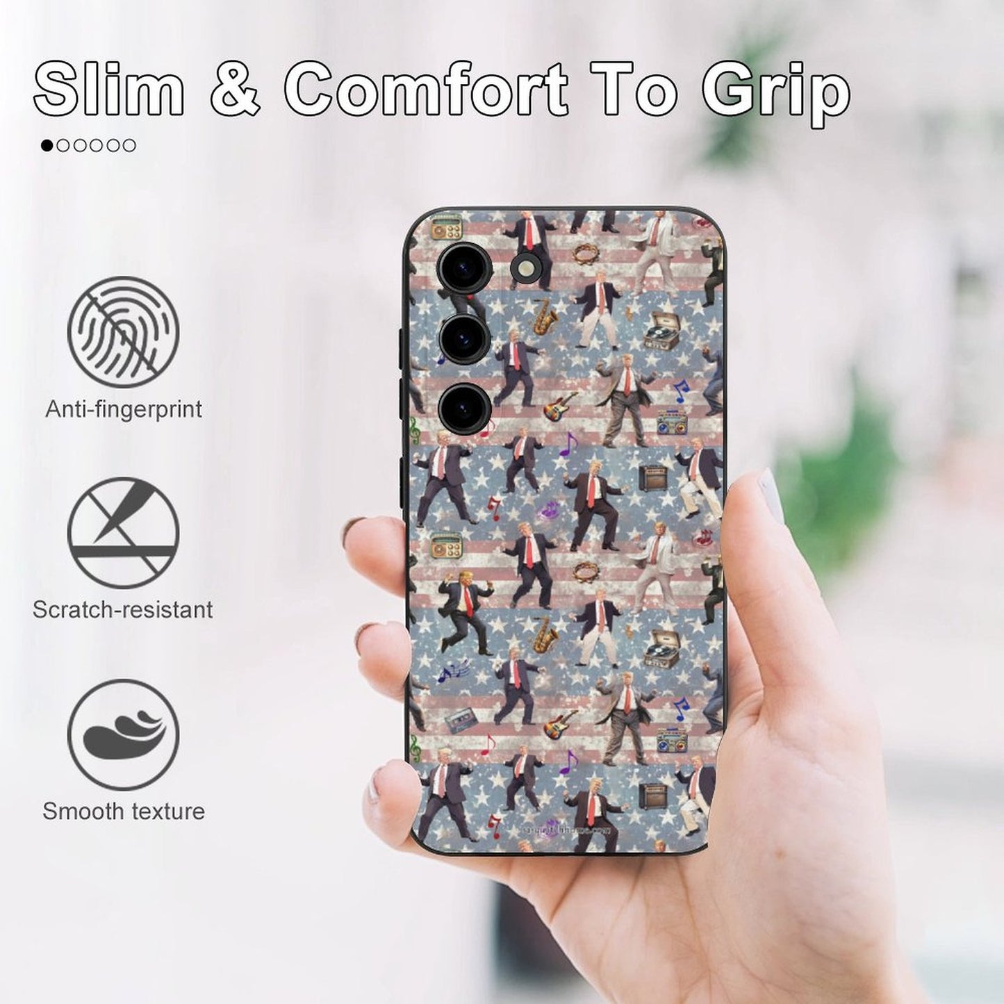 20 Donald Trump Designs, Samsung S23 Series TPU Cell Phone Case