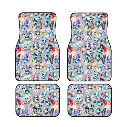 6 Alien Designs, 4 Piece Auto Floor Mats