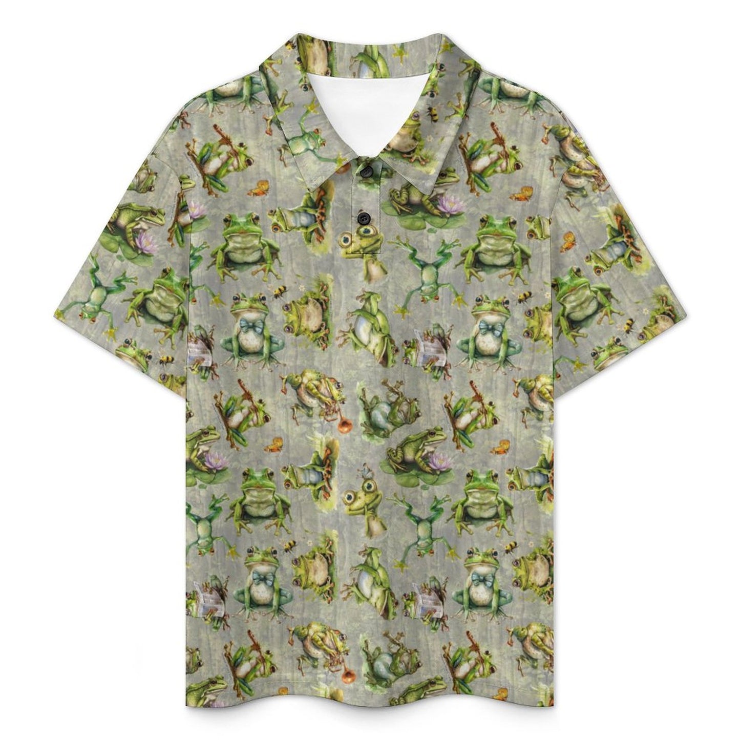 10 Animal Designs, Kids Button Down Polo Shirt