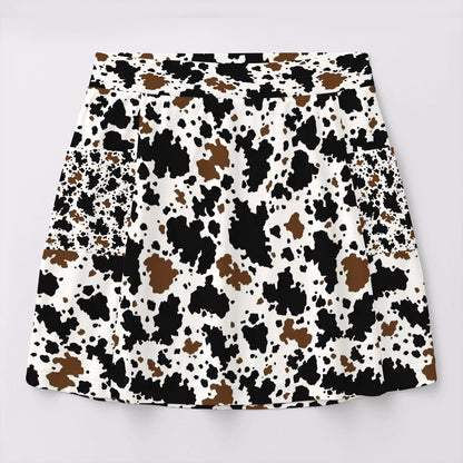 Cow Hide, Women’s Milk Silk Sports Skorts with Pockets
