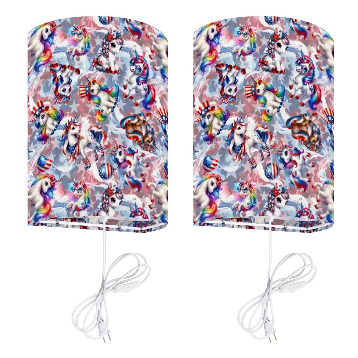 8 Patriot Designs, Wall Sconces, Set of 2, Plug In