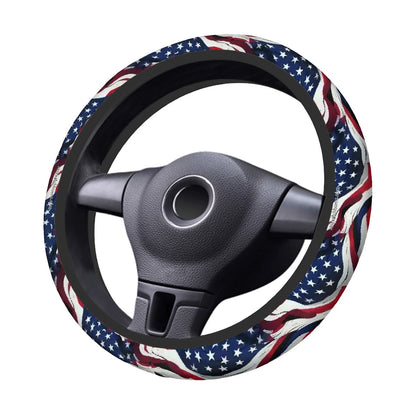 American Flag, Rugged Auto Steering Wheel Cover - 15"