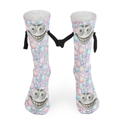 Sinister Faces, Magnetic Holding Hands Funny Socks – PERSONALIZE FREE
