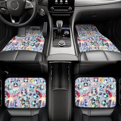 6 Alien Designs, 4 Piece Auto Floor Mats