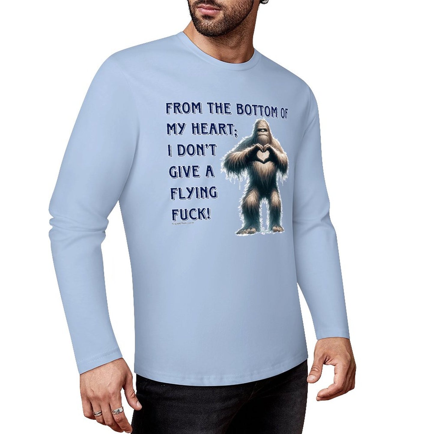 Bigfoot / Sasquatch, "From the bottom of my heart...", Cotton Unisex Long Sleeve T-shirt