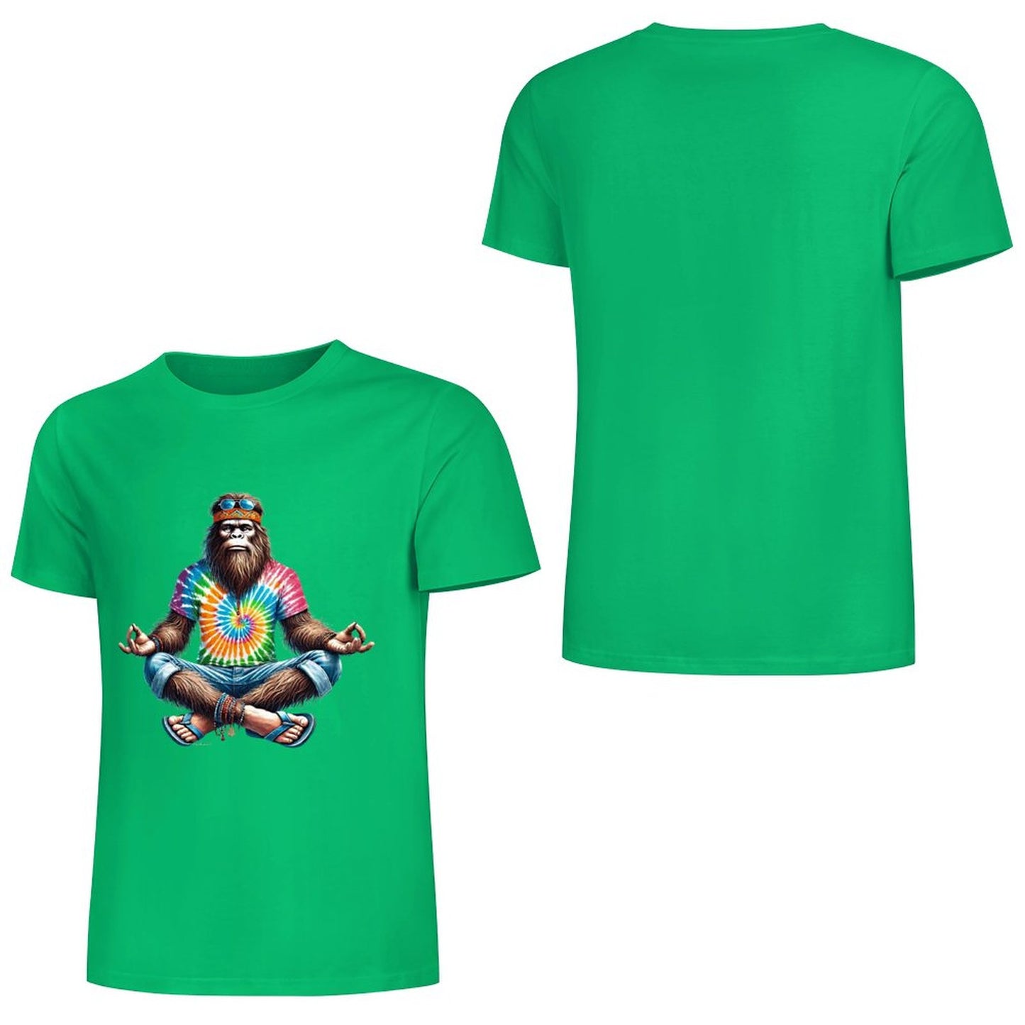 Bigfoot - Sasquatch Hippie Yoga Short Sleeve Cotton T-Shirt