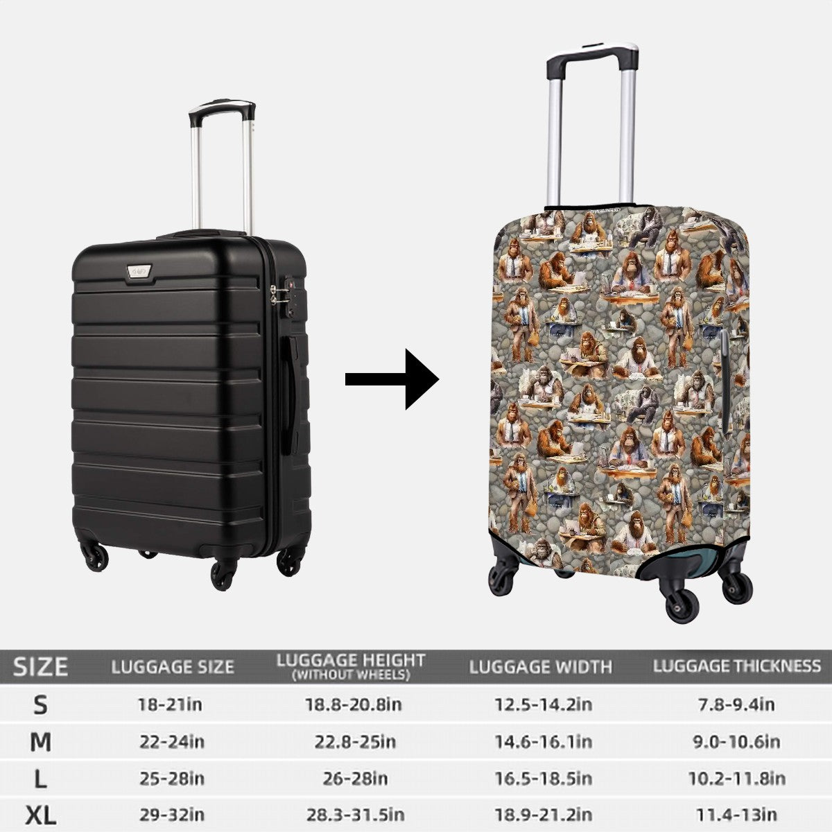 Scholar Sasquatch Bigfoot Polyester Luggage Cover / Protector (With Belt)