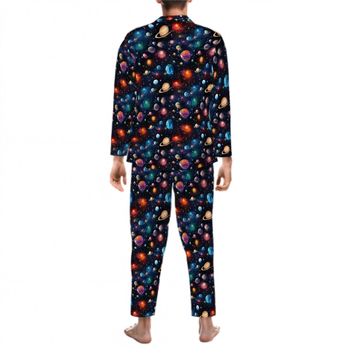 12 BEAUTIFUL Outer Space Designs, Long Sleeved Pajamas for Men Set Customized Services