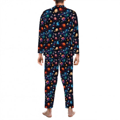 12 BEAUTIFUL Outer Space Designs, Long Sleeved Pajamas for Men Set Customized Services