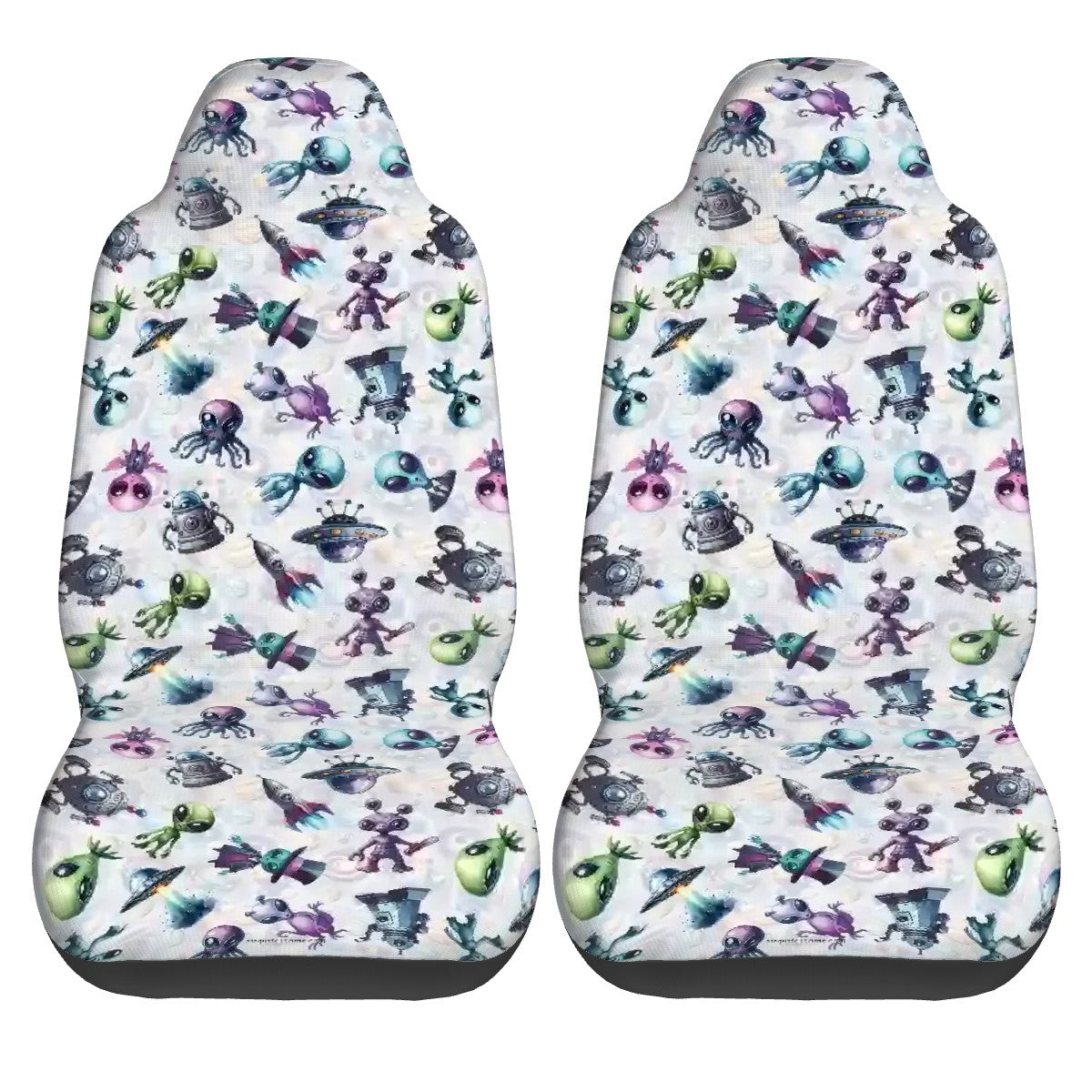 6 Alien Designs, Set of 2 Front Auto Seat Cover