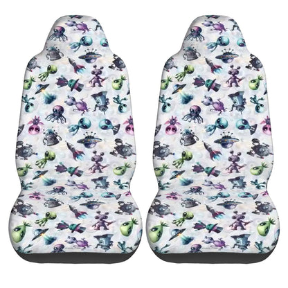 6 Alien Designs, Set of 2 Front Auto Seat Cover
