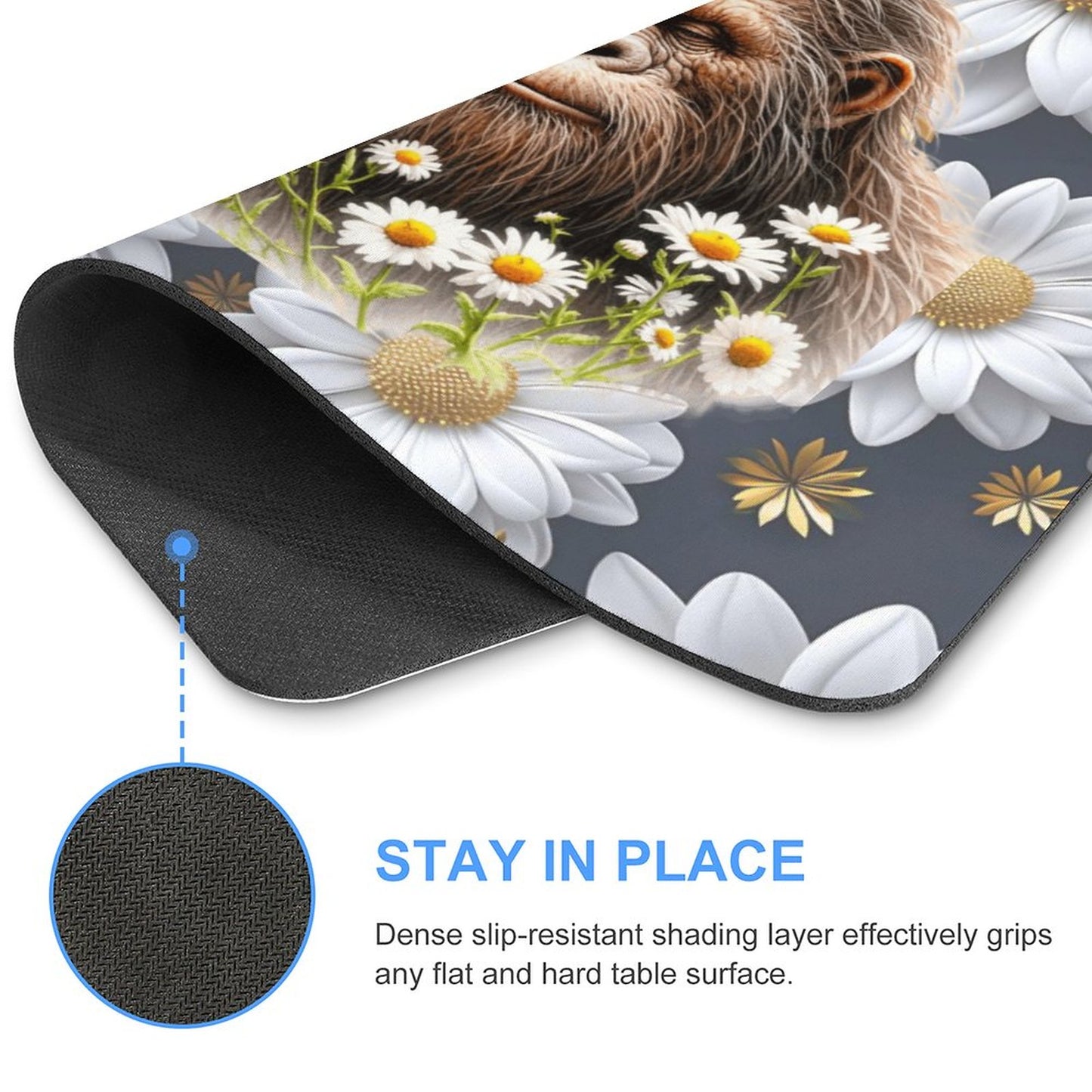 Sasquatch "Smell the Flowers" Square Mouse Pad