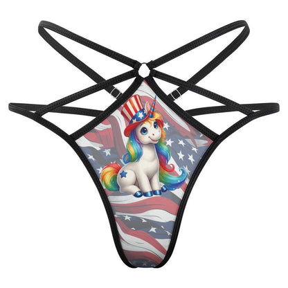 Rainbow Patriot Unicorn, Sexy G String Thong for Women