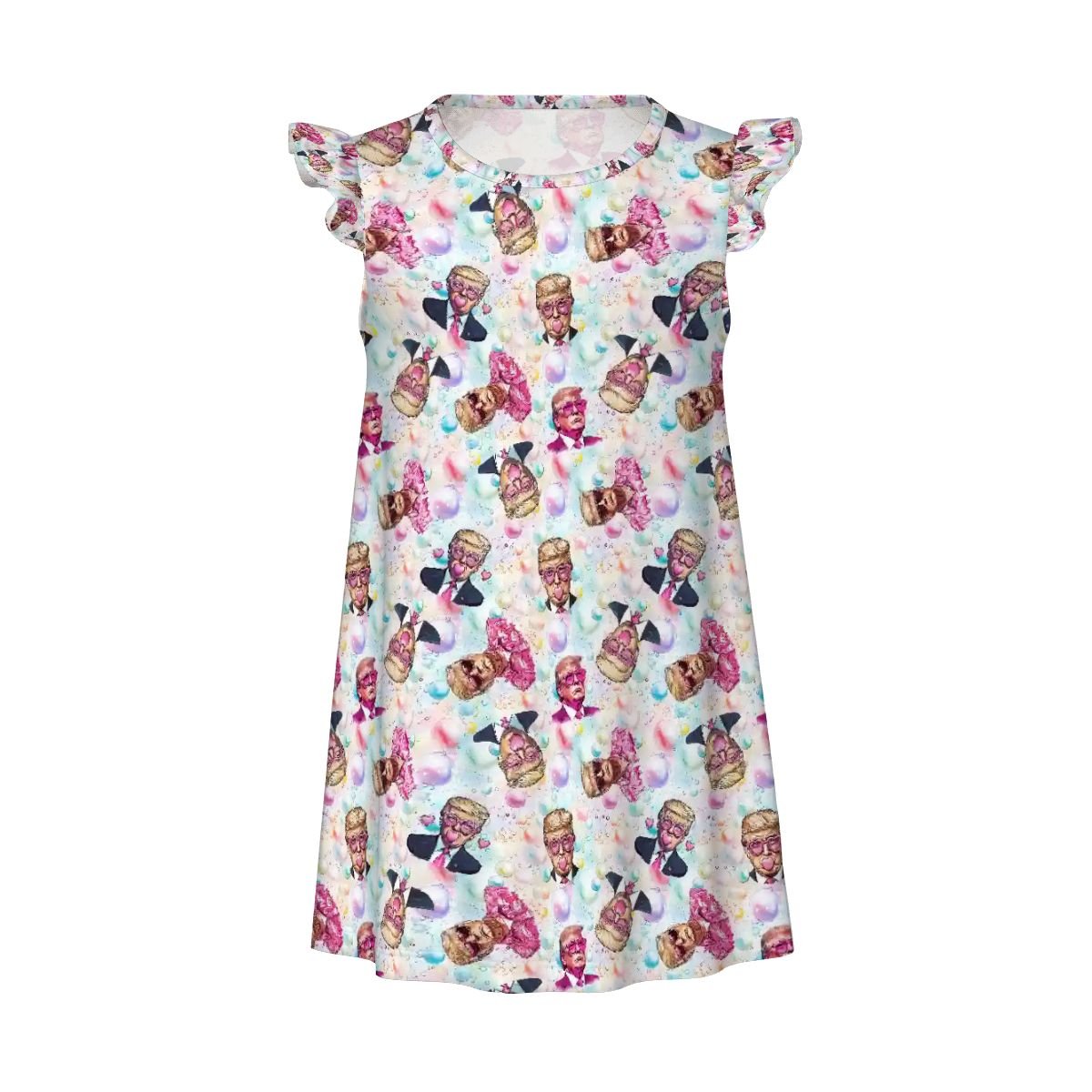 20 Donald Trump Designs, Girl's Flutter Sleeve Nightgown