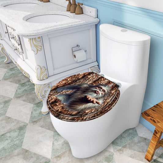 Bigfoot / Sasquatch "A kiss for you.." Universal Toilet Seat