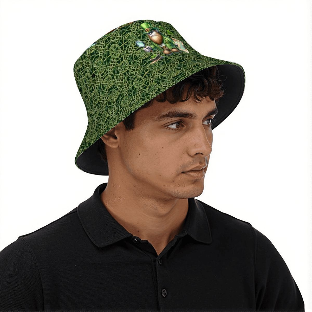 St Patrick Bigfoot / Sasquatch, Adult Bucket Hat