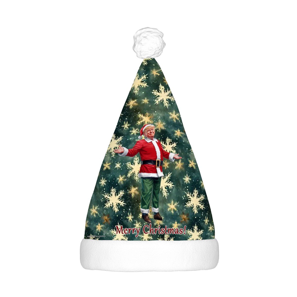 Donald Trump Santa Adult Plush Santa Hat with Light